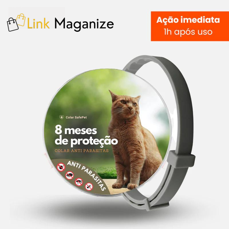 Colar SafePet anti-Pulgas e carrapatos (08 meses de proteção)