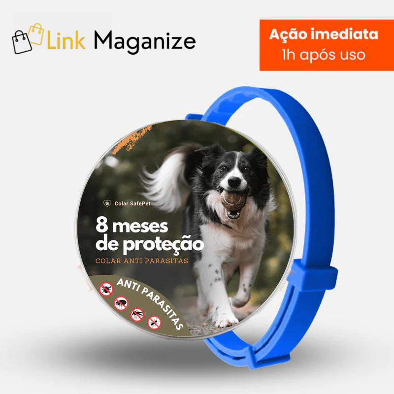 Colar SafePet anti-Pulgas e carrapatos (08 meses de proteção)